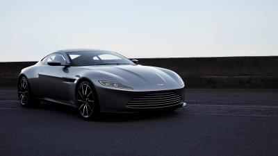 Aston martin db10 silver side view 4k wallpaper