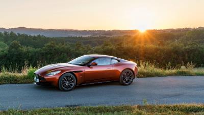 Aston martin db11 side view sunset 4k wallpaper