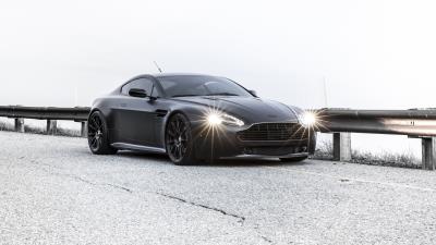 Aston martin vantage black bump 4k wallpaper