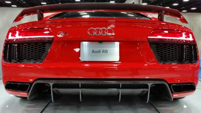 Audi r8 audi red front view 4k wallpaper