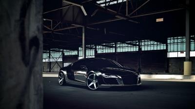 Audi r8 chrome black cw 5 matte black 4k wallpaper