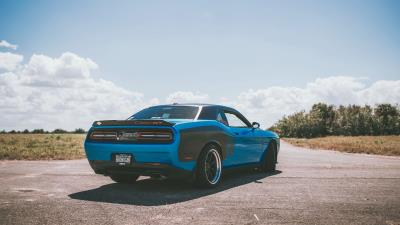 Auto rear view sport car blue 4k wallpaper