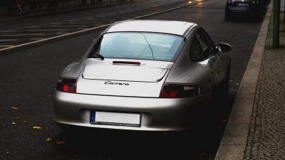 Auto silver rear view 4k wallpaper