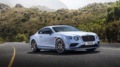 Bentley continental gt white side view road 4k wallpaper