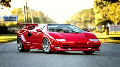 Bertone lamborghini countach 1990 red 4k wallpaper