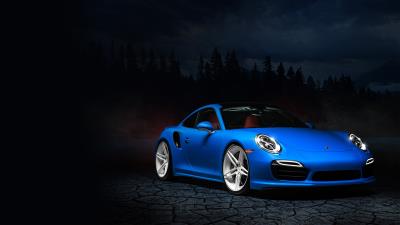 Blue porsche 991 4k wallpaper