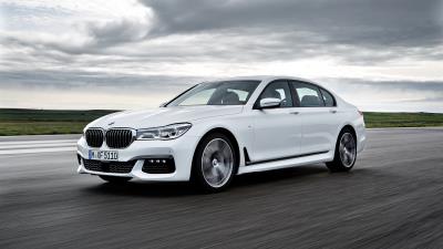 Bmw 750li white side view 4k wallpaper