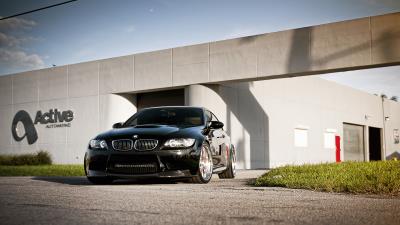 Bmw m3 black front view 4k wallpaper