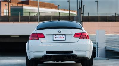 Bmw m3 e92 auto white rear view 4k wallpaper