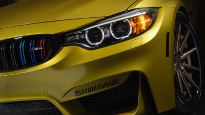 Bmw m4 austin yellow 4k wallpaper