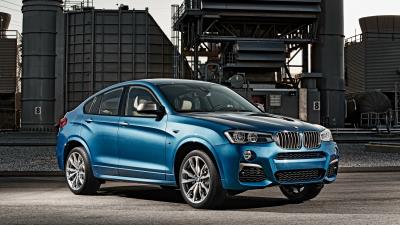 Bmw x4 m40i blue side view 4k wallpaper