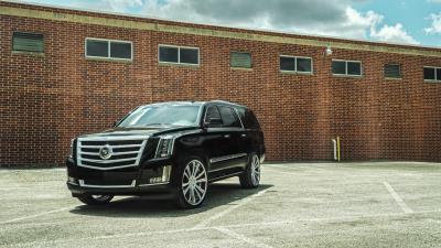 Cadillac escalade black side view 4k wallpaper