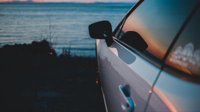 Car gray side view 4k wallpaper