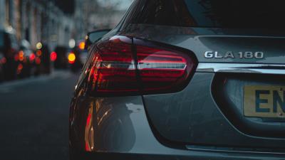 Car headlight rear view 4k wallpaper