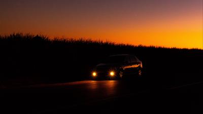 Car lights light 4k wallpaper