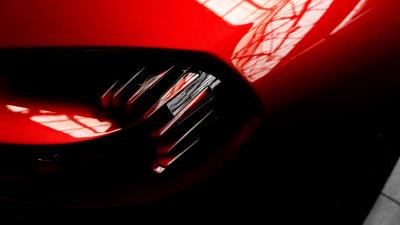Car red reflection 4k wallpaper