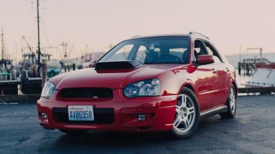 Car red side view 4k wallpaper