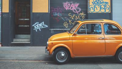 Car retro side view image 4k wallpaper