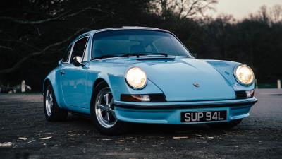 Car side view blue 4k wallpaper