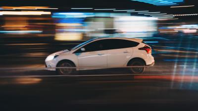 Car side view night speed 4k wallpaper