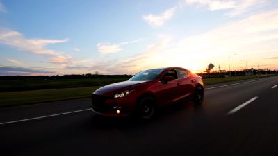 Car sunset motion 4k wallpaper