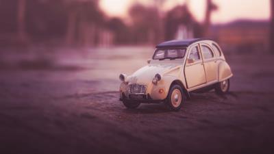 Car toy retro side view 4k wallpaper