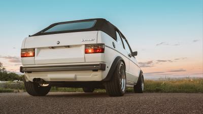Car white rear view 4k wallpaper