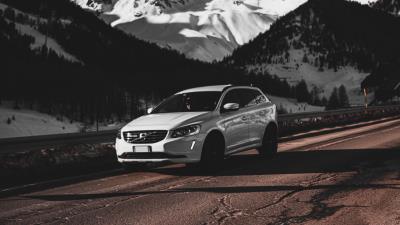 Car white road 4k wallpaper