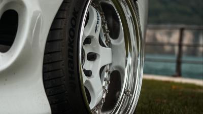 Car white wheel 4k wallpaper