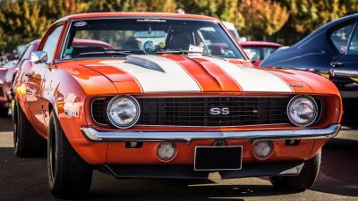 Chevrolet camaro ss red front view 4k wallpaper