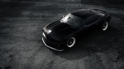 Chevrolet camaro zl1 matt black 4k wallpaper