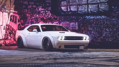 Dodge challenger white 4k wallpaper