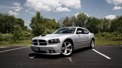 Dodge charger srt8 supercar cult car silver tuning functional hood 4k wallpaper