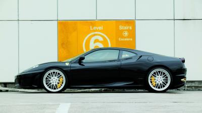 Ferrari f430 ferrari black side view 4k wallpaper