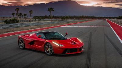 Ferrari laferrari red side view 4k wallpaper