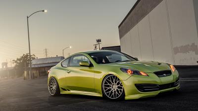 Green hyundai stance genesis 4k wallpaper