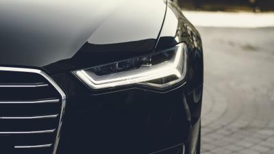 Headlight car black front view 4k wallpaper