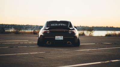 Honda s2000 rear view black 4k wallpaper