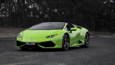 Lamborghini huracan lp610 4 green side view 4k wallpaper