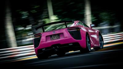 Lexus pink blur rear view sport car 4k wallpaper