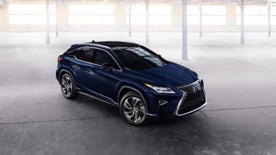Lexus rx 450h blue side view 4k wallpaper