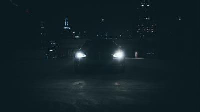 Machine headlight light 4k wallpaper