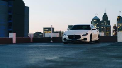 Maserati car white 4k wallpaper