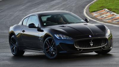 Maserati granturismo mc sportline side view black 4k wallpaper