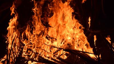 Bonfire fire flame brushwood 4k wallpaper
