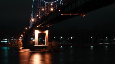 Bridge night dark 4k wallpaper
