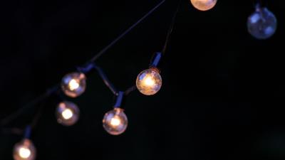 Bulbs garland glow 4k wallpaper