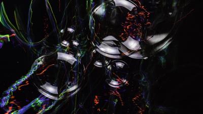 Circles bubbles dark 4k wallpaper