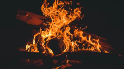 Fire bonfire firewood 4k wallpaper