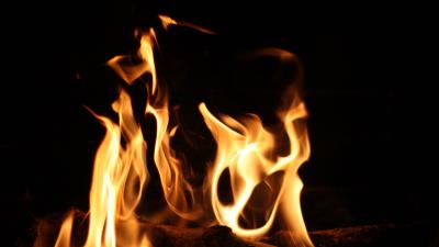 Fire flame black 4k wallpaper